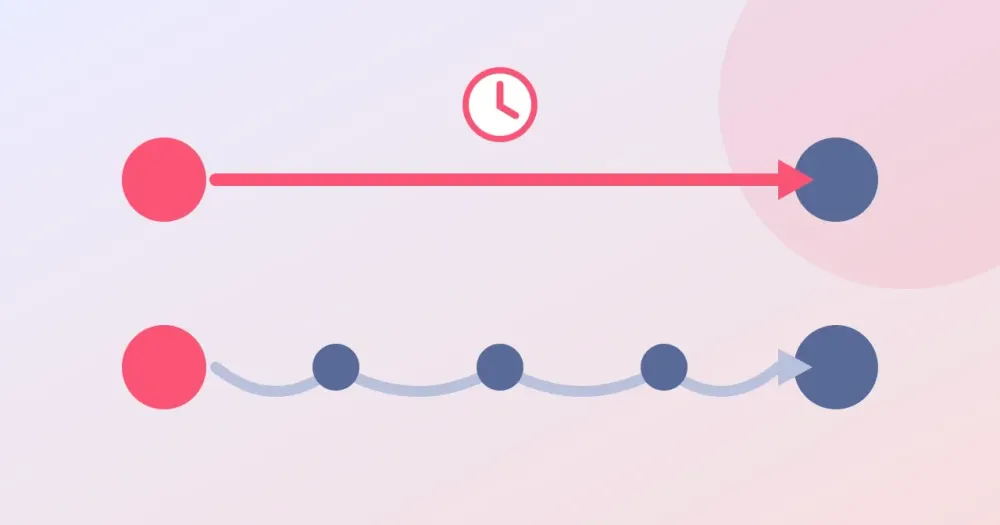 Ilustracion plana: dos recorridos de pago paralelos sobre fondo azul y rosa. Alternativas a Western Union para enviar dinero a Argentina